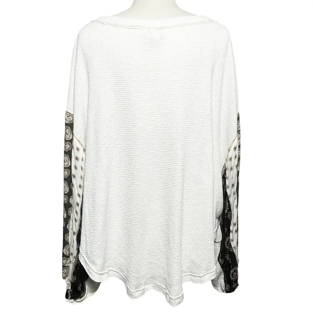 FREE PEOPLE x WE THE FREE Blossom Boho Mixed Media Printed Thermal